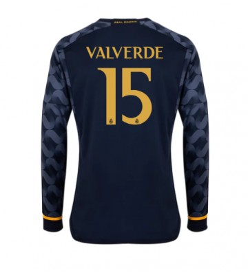 Real Madrid Federico Valverde #15 Replica Away Stadium Shirt 2023-24 Long Sleeve
